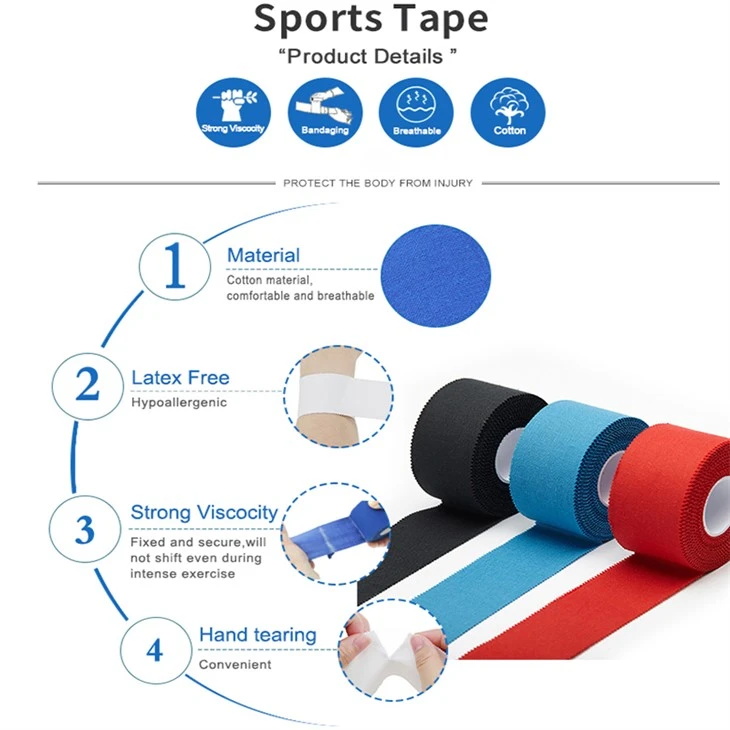 detail of rigid sports strapping tape